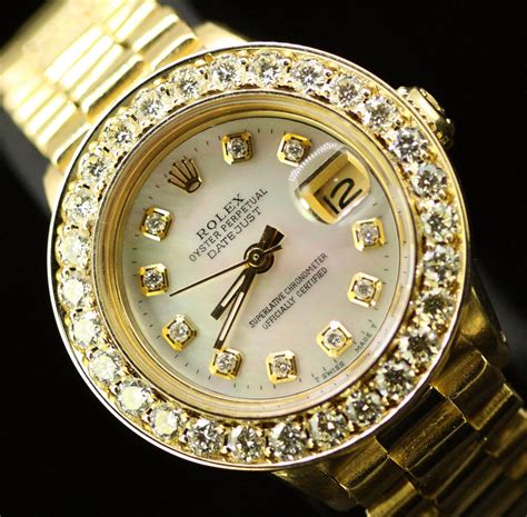 rolex president datejust 18k gold watch|oyster perpetual Datejust diamond bezel.